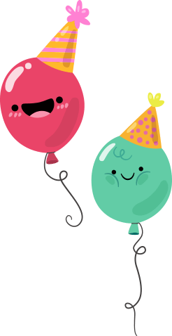 illustratie feestende ballonnetjes